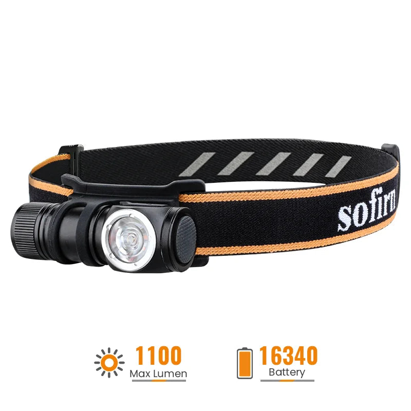 Sofirn HS10 Rechargeable Headlamp with Magnet Tailcap LH351D 5000k battery included