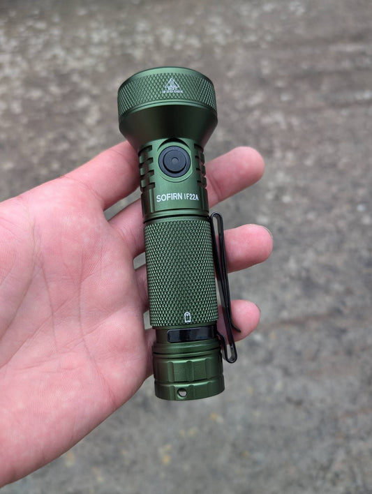 Sofirn IF22A Rechargeable 21700 Flashlight - WITH BATTERY usbc charging / battery bank feature Green