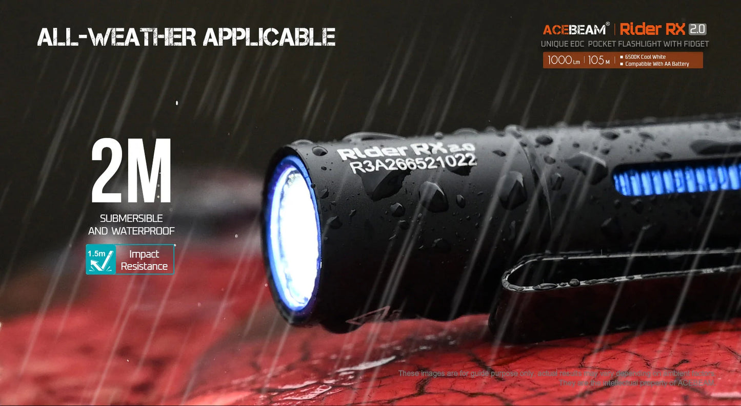 Limited Edition Acebeam Rider RX2.0 circuit Titanium 519a 5000k battery included USBC charging