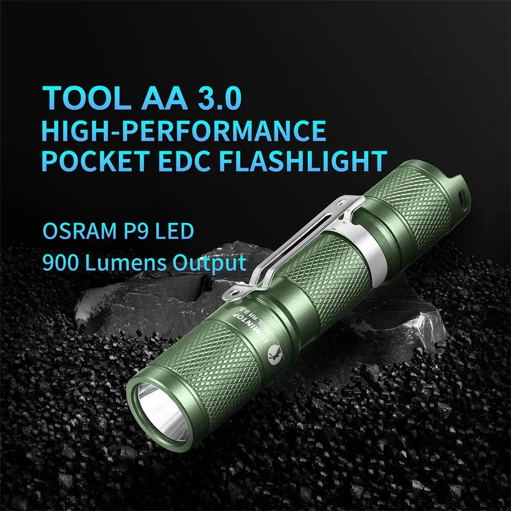 Lumintop Tool AA 3.0 Silver 14500/ AA free GITD diffuser(battery not inc)