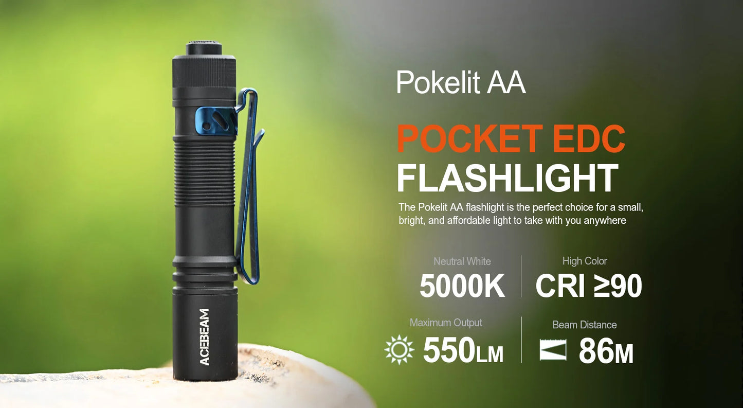 Acebeam Pokelit AA Black Nichia 219f 5000k USBC