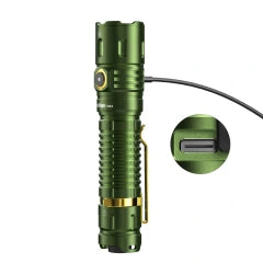 Green and Gold / Black Wurkkos TD04 XHP50D HI Rechargeable Flashlight USB-C 3000 lumens Torch IP68 Waterproof EDC Tail Switch,21700 Battery Two Groups Tactical - Battery Included